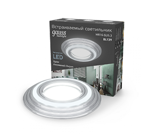 Светильник точечный встраиваемый Backlight BL139 Кругл. Хром. Gu5.3, 3W, LED 4000K  BL139  Gauss