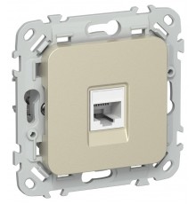 FLITE Розетка телефонная RJ11 кат.3 РТ3-1-ФлШ шампань  FI-T10-K37  IEK