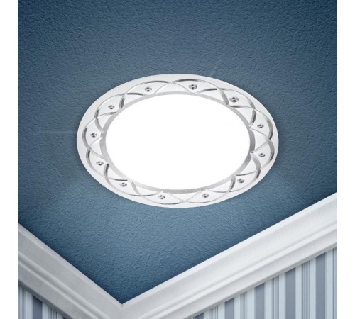 Светильник точечный встраиваемый светодиодный KL LED 12 6Вт 4000К серебряный круг  Б0020578  ЭРА