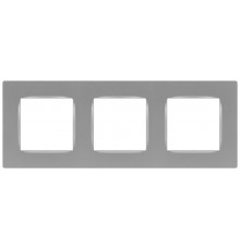 Рамка для розеток и выключателей  Серия 12 12-5203-03 на 3 поста, Классик, алюминий  Б0067788  ЭРА
