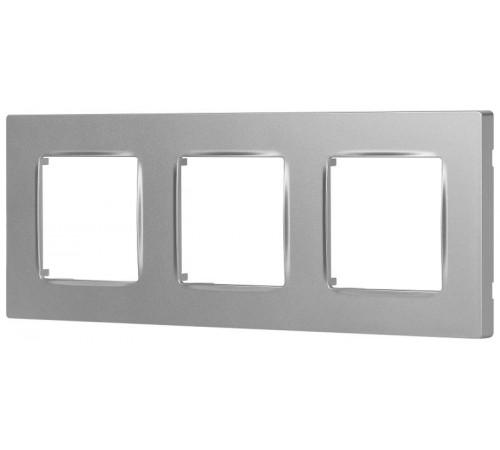 Рамка для розеток и выключателей  Серия 12 12-5203-03 на 3 поста, Классик, алюминий  Б0067788  ЭРА