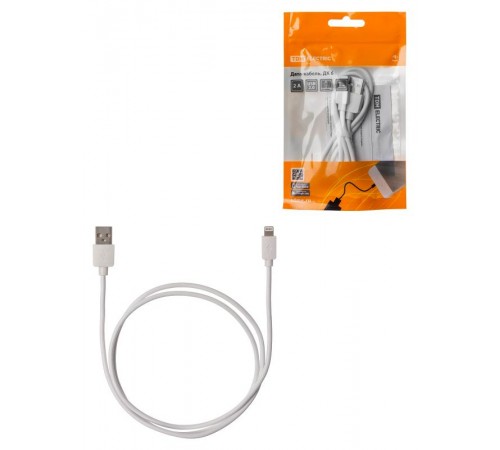 Дата-кабель, ДК 6, USB - Lightning, 1 м, белый,  SQ1810-0306  TDM