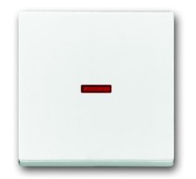 Клавиша для 1-клавишных выключателей/переключателей/кнопок, красная линза, Impressivo, белый  1789-84   2TKA000559G1  ABB