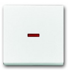 Клавиша для 1-клавишных выключателей/переключателей/кнопок, красная линза, Impressivo, белый  1789-84   2TKA000559G1  ABB