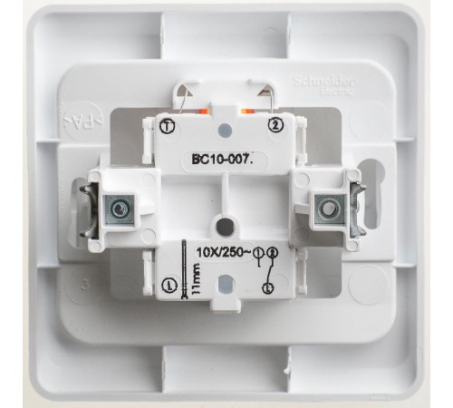 Этюд Белый С/У Переключатель 1-клавишный с подсветкой  BC10-007B  SE