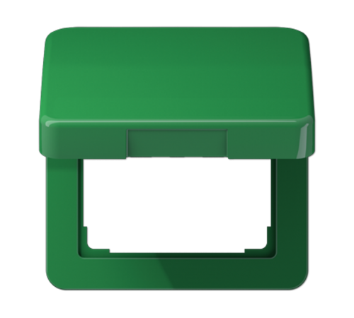 Крышка ударопрочная откидная ударопрочная для штекерных розеток; зеленая  CD590BFKLGN  Jung