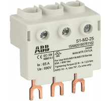 Колодка высокая S1-M2-25 для подключения 3-фазного кабеля до 25мм2, 65 А к автоматам типа MS116/132  1SAM201907R1102  ABB