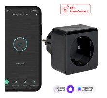 Розетка умная Wi-Fi PRO черн. HomeConnect  RCS-2-WF  EKF