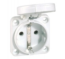 Встраиваемая розетка бытового назначения с уменьшенным фланцем - P17 Tempra Pro - немецкий стандарт - со шторками - синий  057675  Legrand