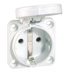 Встраиваемая розетка бытового назначения с уменьшенным фланцем - P17 Tempra Pro - немецкий стандарт - со шторками - синий  057675  Legrand