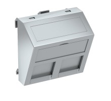 Корпус компьютерной розетки Modul45 тип OBO (наклонный) 45x45 мм (серебристый) (DTS-2RM AL1)  6119302  OBO Bettermann