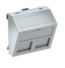 Корпус компьютерной розетки Modul45 тип OBO (наклонный) 45x45 мм (серебристый) (DTS-2RM AL1)  6119302  OBO Bettermann