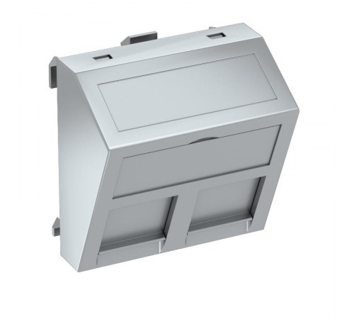 Корпус компьютерной розетки Modul45 тип OBO (наклонный) 45x45 мм (серебристый) (DTS-2RM AL1)  6119302  OBO Bettermann