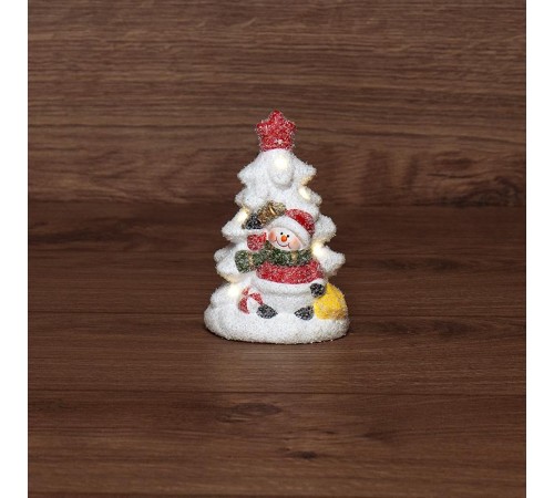 Керамическая фигурка "Елочка со снеговиком" 7.8х6.9х12.1 см  505-027  NEON-NIGHT