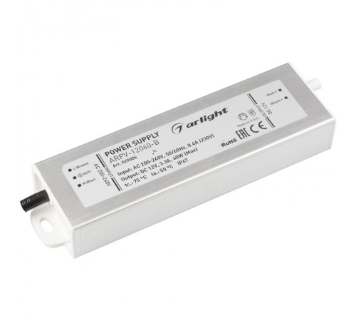 Блок питания ARPV-12040-B (12V, 3.3A, 40W)  020086  Arlight