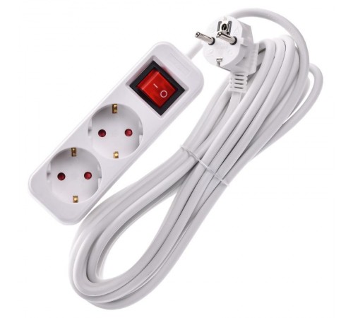 UMA Удлинитель У02К 2 места 2P+PE 5м 3х1мм2 10А белый   UM-YP10-10-02-05-ZK-K01  IEK