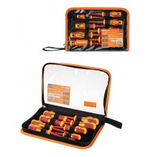 Набор диэлектрических отверток №4, тканевый пенал, 9 предметов, 1000 В, "ПрофиЭлектрик"  SQ1017-1204  TDM