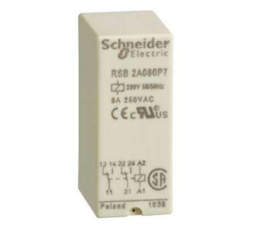 РЕЛЕ 2CO 230В ПЕР.ТОК  RSB2A080P7  Schneider Electric