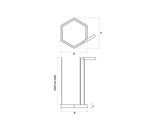 Светильник светодиодный PROFILE 30L HEXA/P (1110) 840 BK  1248022840  Световые Технологии