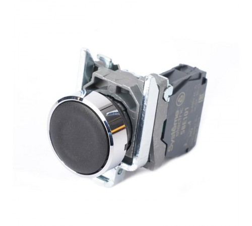 Кнопка SB4 в сборе модульная 22мм черная с возвратом металл 1НО  SB4BA21  SE