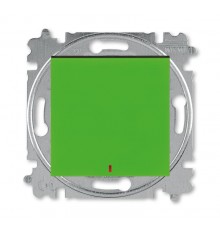 ABB Levit Зелёный / дымчатый чёрный Переключатель 1-кл. с подсветкой контрольная  3559H-A25445 67W  2CHH592545A6067  ABB