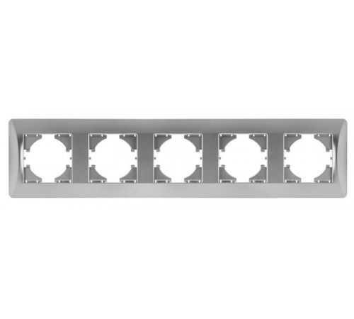 Ugra РАМКА 5-местная, цвет  серебро.  С1150-004  GUSI Electric