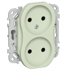 FLITE Розетка 2-ая без заземления без шторок 10А РС02-0-ФлП панг  FI-R20-10-K92  IEK