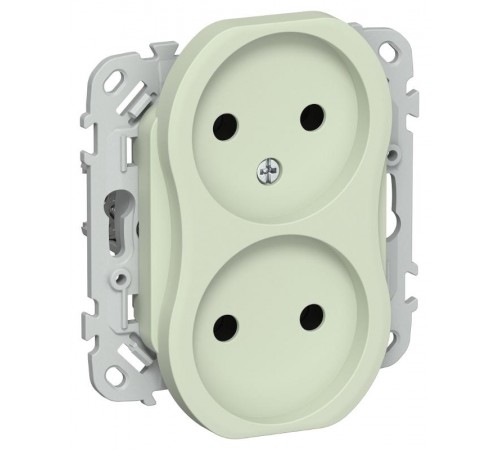 FLITE Розетка 2-ая без заземления без шторок 10А РС02-0-ФлП панг  FI-R20-10-K92  IEK