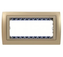 Simon 82 Рамка декоративная, (+суппорт), 5 узких (2 широких+1 узкий) модулей, S82C, Металл, шампань-шампань  82954-34  Simon