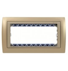 Simon 82 Рамка декоративная, (+суппорт), 8 узких (4 широких) модулей, S82C, Металл, шампань-шампань  82984-34  Simon