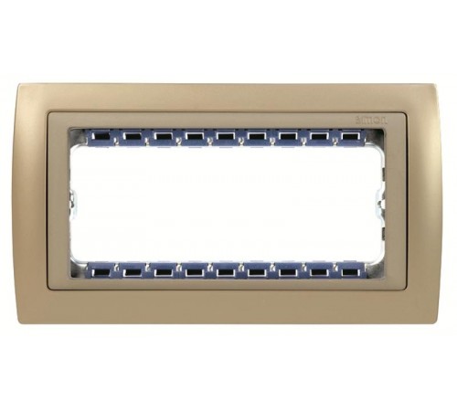 Simon 82 Рамка декоративная, (+суппорт), 5 узких (2 широких+1 узкий) модулей, S82C, Металл, шампань-шампань  82954-34  Simon