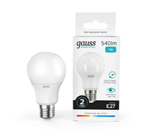 Лампа светодиодная LED 7Вт E27 220В 4100К Elementary A60  23227A  Gauss