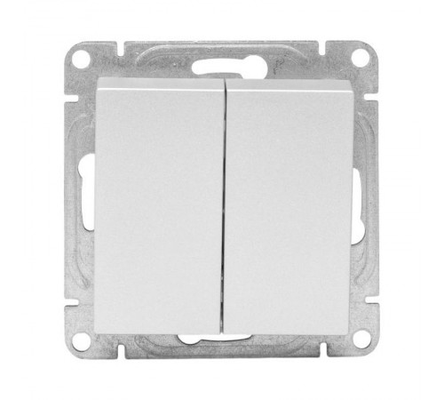 Механизм выключателя, двухклавишный, кнопочный, алюминий Эпика EKF  UP1-SWA-23  EKF