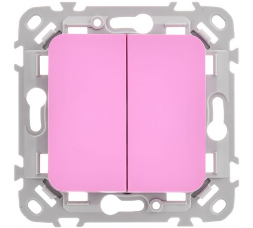 FLITE Выключатель 2-клавишный 10А ВС12-1-0-ФлПр пурпурный  FI-V20-0-10-1-K99  IEK