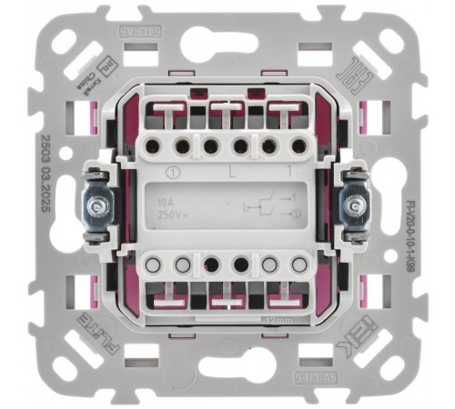 FLITE Выключатель 2-клавишный 10А ВС12-1-0-ФлПр пурпурный  FI-V20-0-10-1-K99  IEK