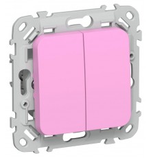 FLITE Выключатель 2-клавишный 10А ВС12-1-0-ФлПр пурпурный  FI-V20-0-10-1-K99  IEK