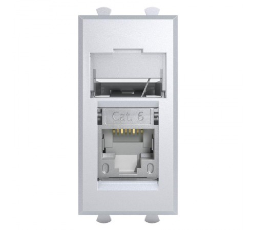 Компьютерная розетка RJ-45 модульная, кат. 6 экранированная,"Avanti","Закаленная сталь", 1 модуль  4404391  DKC