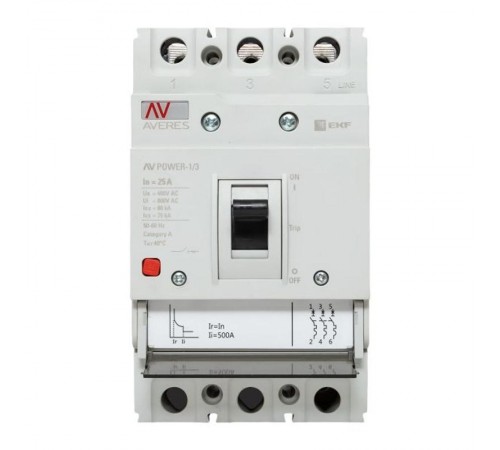 Выключатель автоматический AV POWER-1/3  25А 80kA TR AVERES  mccb-13-25H-TR-av  EKF
