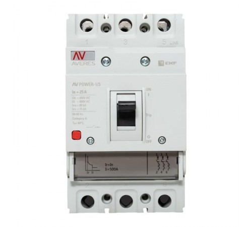 Выключатель автоматический AV POWER-1/3  25А 80kA TR AVERES  mccb-13-25H-TR-av  EKF