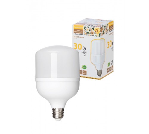Лампа светодиодная T-30 Вт-230 В-4000 К-E27 (99x168 мм) НАРОДНАЯ  SQ0340-1642  TDM