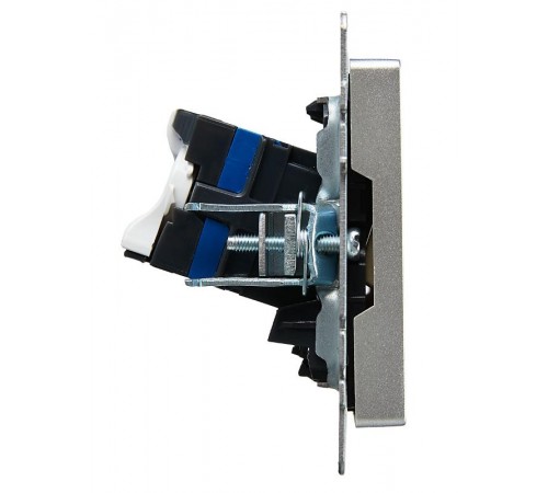 BRITE Розетка компьютерная 2-ая RJ45 кат.6 РК11-2-БрА алюминий  BR-K20-2-K47  IEK