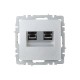 BRITE Розетка компьютерная 2-ая RJ45 кат.6 РК11-2-БрА алюминий  BR-K20-2-K47  IEK