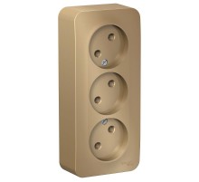 Blanca Титан О/У с изолирующей пластиной Титан Розетка 3-ая без заземления без шторок 16А, 250В  BLNRA000314  SE