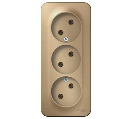 Blanca Титан О/У с изолирующей пластиной Титан Розетка 3-ая без заземления без шторок 16А, 250В  BLNRA000314  SE