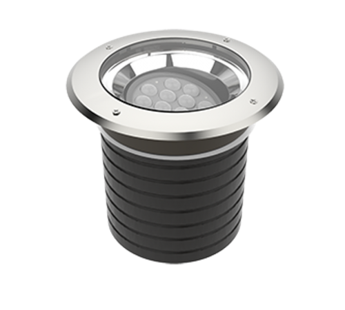 Свет-к "ВАРТОН" архитектурный Plint диаметр 330мм 60Вт 3000К IP67 линзованный 10х60 градусов RAL7045 серый  V1-G1-71552-10L28-6706030  VARTON