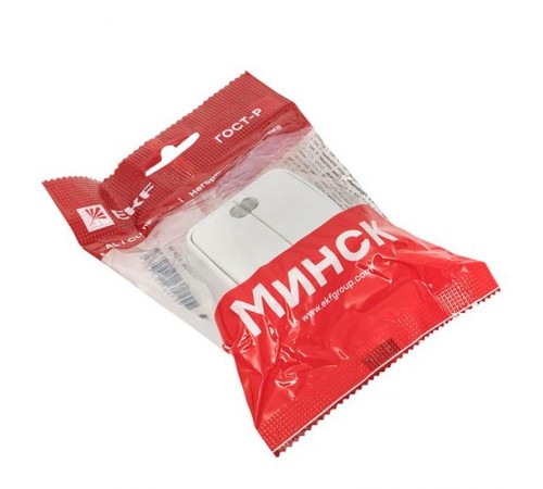 Минск Выключатель 2-клавишный ОП 10А с индикатором белый  EKF Basic  EGV10-123-10  EKF