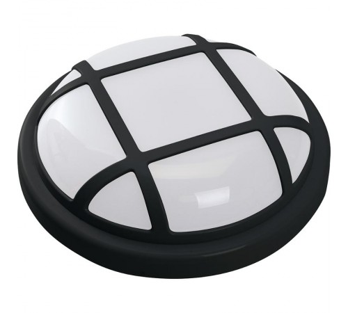 Светильник светодиодный пылевлагозащищенный для ЖКХ AL3010 15W 1150Lm 4000K в пластиковом корпусе, IP65, с решеткой, черный, 168*61мм  41464  Feron