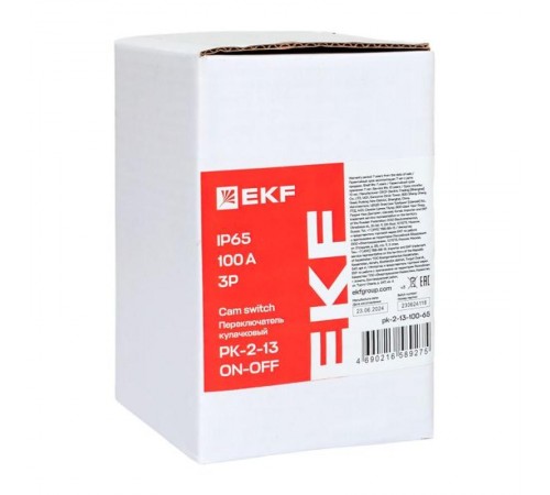 Переключатель кулачковый ПК-2-13 100А 3P "ВКЛ-ВЫКЛ" IP65  pk-2-13-100-65  EKF