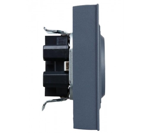 BRITE Розетка 2-ая с заземлением со шторками 16А в сборе РСш12-3-БрМ маренго  BR-R24-16-K35-F  IEK