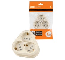 Розетка треугольная 2П+3 открытой установки IP20 16A с защитными шторками сл.кость "Ладога"  SQ1801-0239  TDM